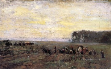 干し草のシーン 印象派 インディアナ州の風景 セオドア・クレメント・スティール Oil Paintings